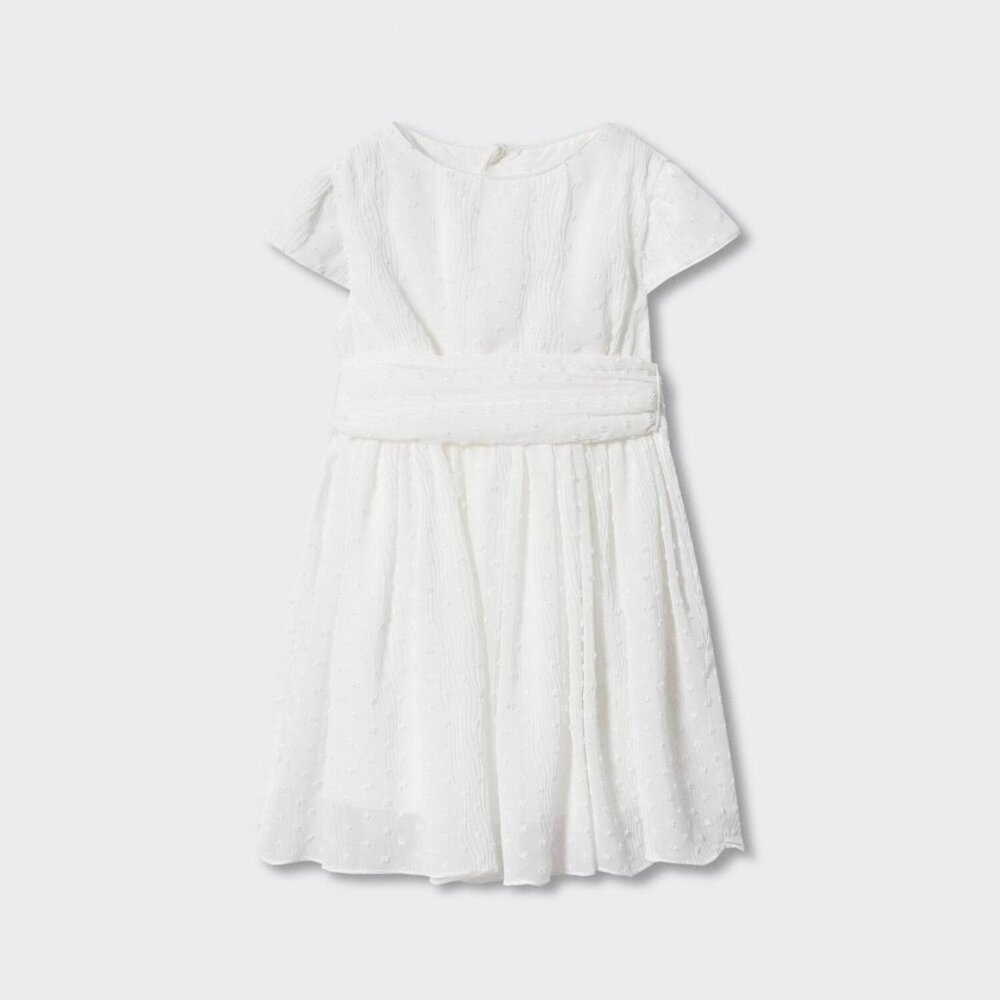NWT Mango Plumeti Dress - White